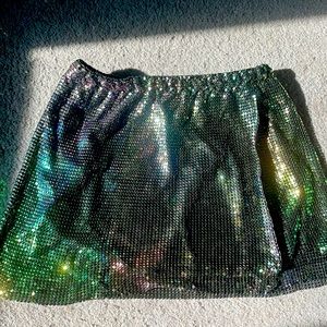 Akira Oil slick Wrap mini skirt